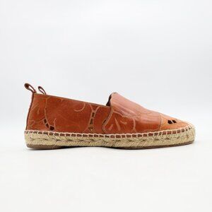 Chloe Brown Leather Espadrille Flats Women's EU Size 36 Slip On Comfort